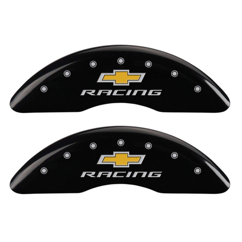 Brake Caliper Covers MGP for Chevrolet Camaro SS (2016-24') Fits 19"+ Wheels (Will Not Fit ZL1 Model) – Powder Coated Black, Engraved CHEVY RACING Logo, Aluminum Caliper Covers (Set of 4)