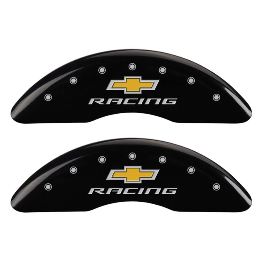 Brake Caliper Covers MGP for Chevrolet Camaro SS (2016-24') Fits 19"+ Wheels (Will Not Fit ZL1 Model) – Powder Coated Black, Engraved CHEVY RACING Logo, Aluminum Caliper Covers (Set of 4)