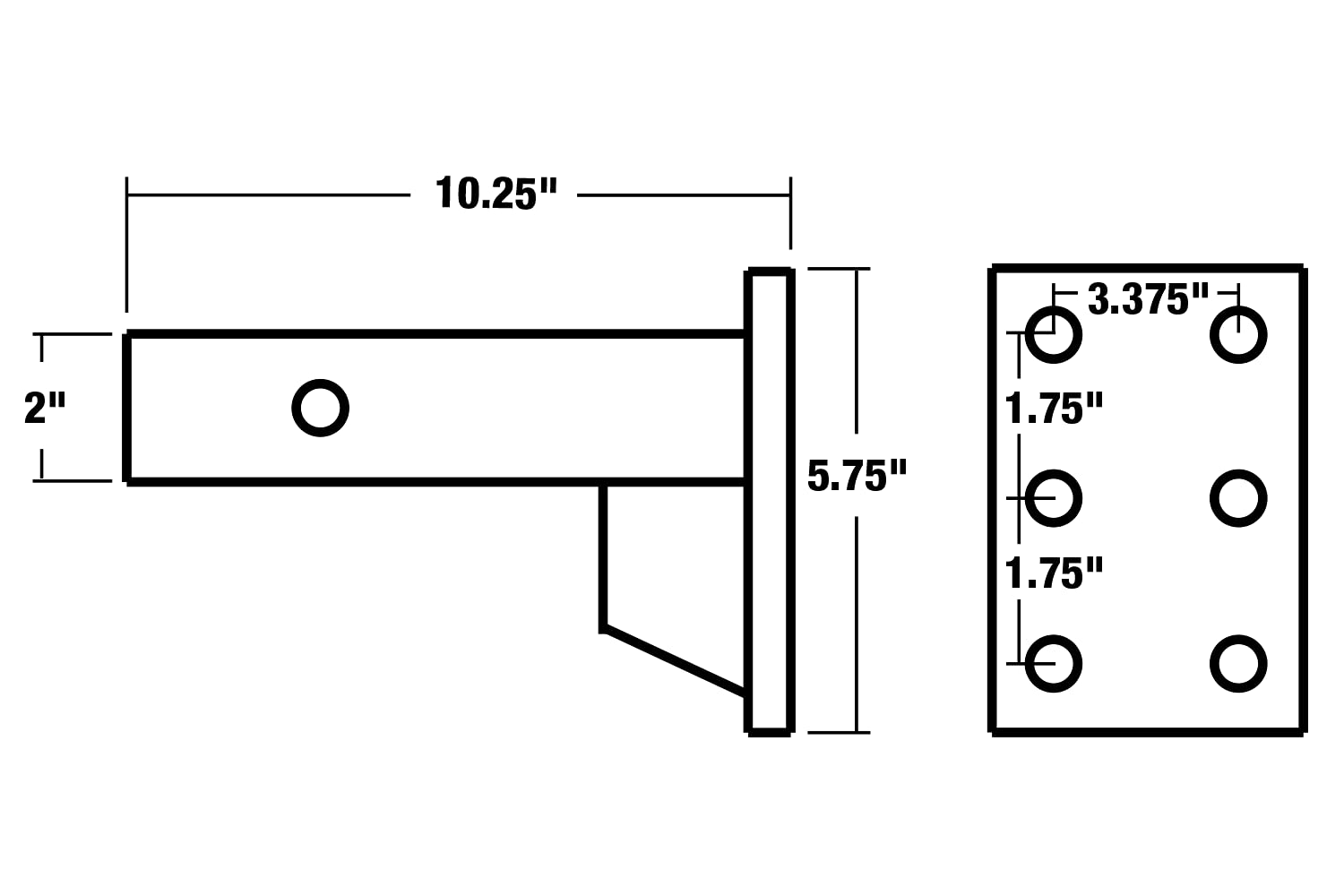 PM105 Buyers Products Pintle Hook Mount – 2 Position Adjustable Trailer Hitch Receiver for 2 Inch Trucks, 15,000 lb MGTW – Heavy-Duty Tow Hitch, 3,000 MVL Rated, 10.25"