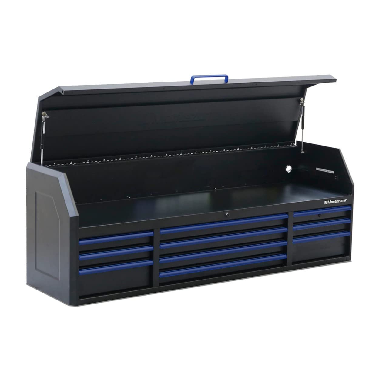 Tool Box Montezuma - 72" x 20" 10 Drawer Tool Chest with Multiple Power Outlets & Black Powder Coat Finish - M722010CH