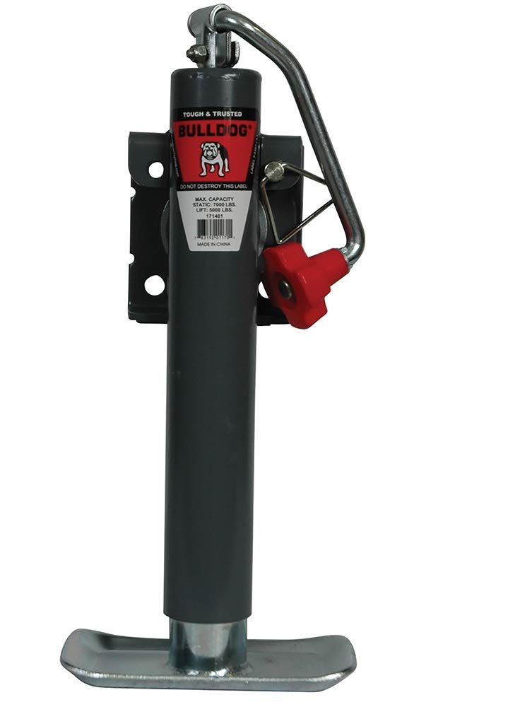 Fulton Weld-On Jack, 10-Inch Travel, Topwind, Weld-On Bend Swivel Bracket, 5000-Pound Lift Capacity with Base