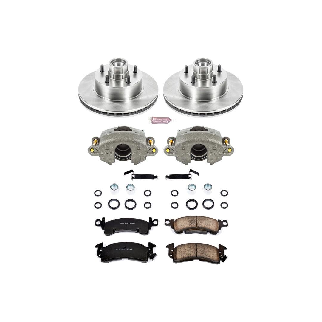 Power Stop KCOE2908 1-Click OE Replacement Brake Kit with Calipers For LeSabre, Camaro, Caprice, Impala, N, Olds 98, Olds Delta 88, Bonneville, Catalina, Firebird, Pho [Model Specific]