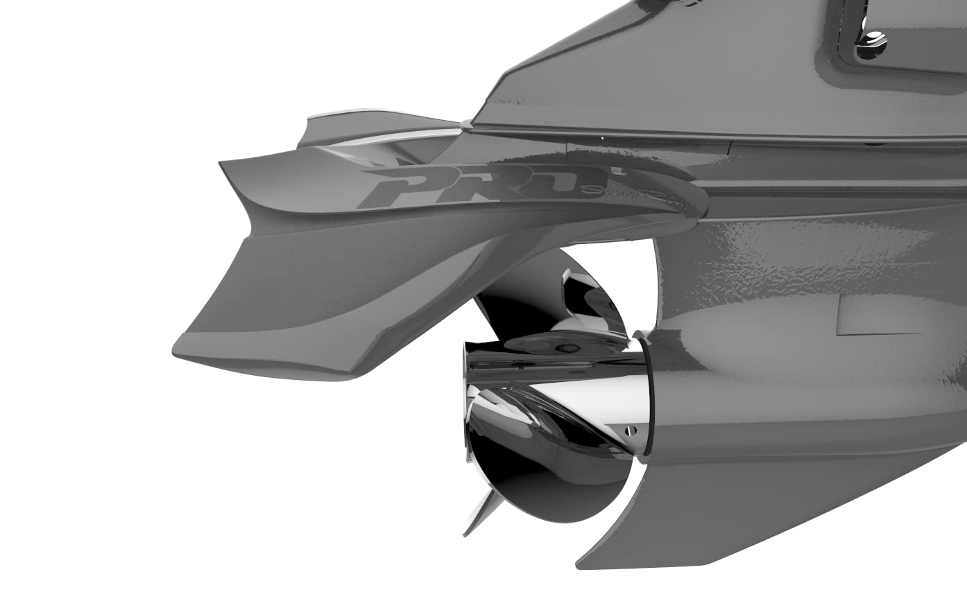 HYDROFOILS STINGRAY - Classic PRO Hydrofoils for 40-300 hp Boats (Grey) - Engine Stabilizer Fins for Outboard/Outdrive Motors - Made in The USA