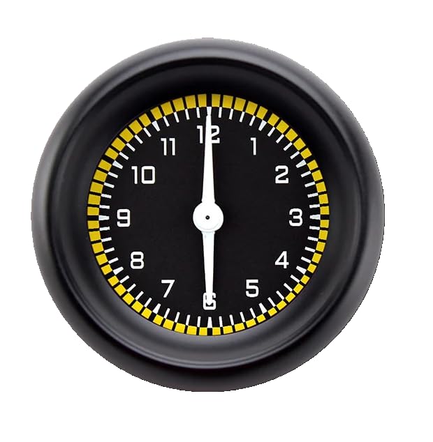 AutoCross AX90YBLF Yellow 2 1/8" Clock