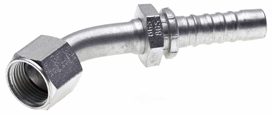 GlobalSpiral Couplings Gates 8GS-8FJX45S, Female JIC 37° Flare Swivel, Zinc Plated Carbon Steel, 3.70", 45° Bent Tube, 1/2" ID