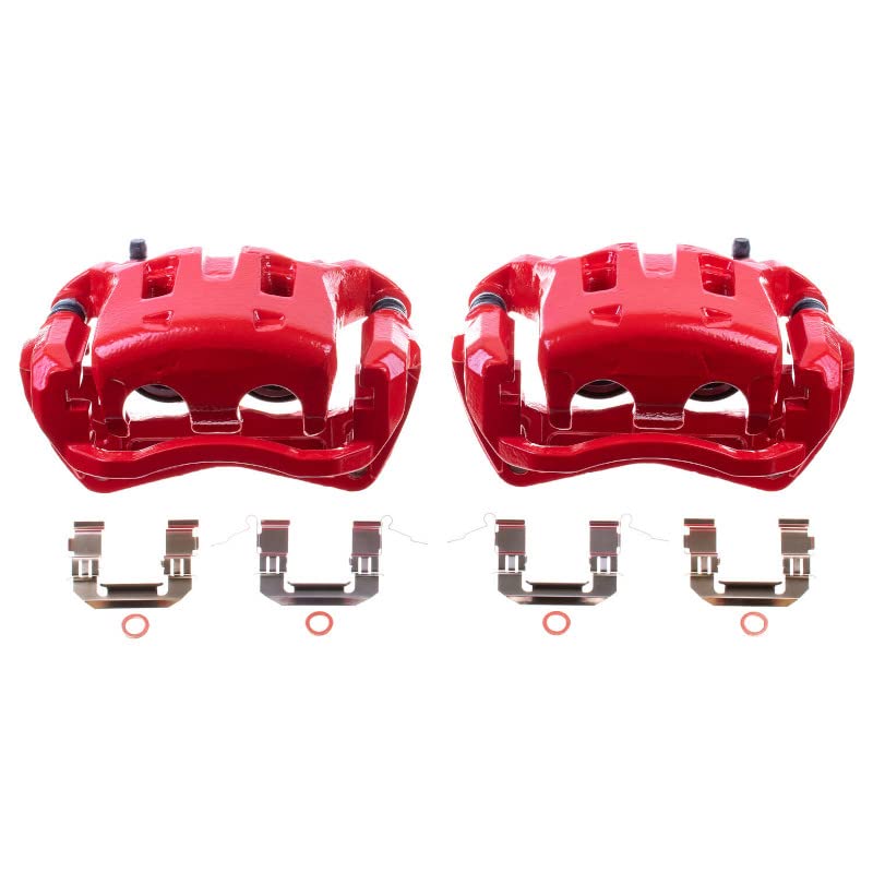 Power Stop Pair of High-Temp Red Powder Coated Front Calipers For Nissan Pathfinder 2008-2012 [Model Specific]