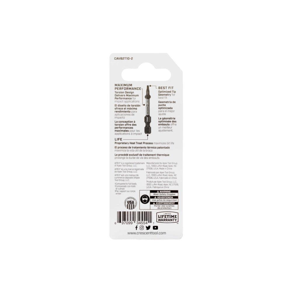 Bit,Vortex,APEX 2" T10,2Pk (CAVB2T10-2)
