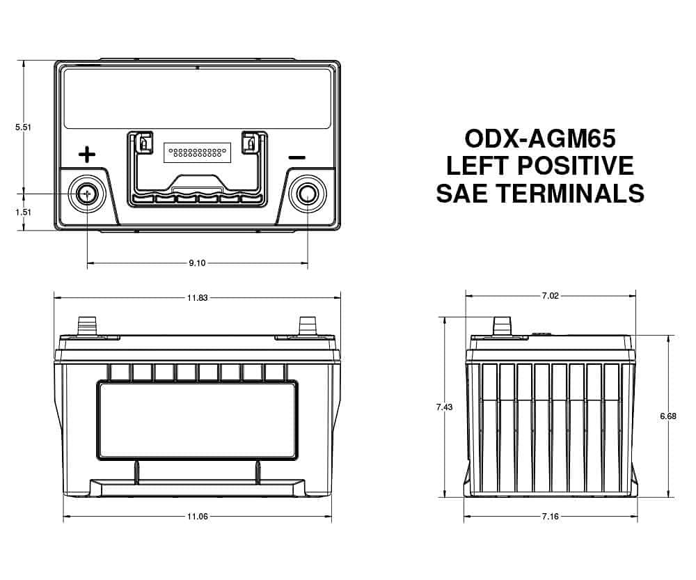 Extreme Series Odyssey Battery ODX-AGM65 AGM Battery