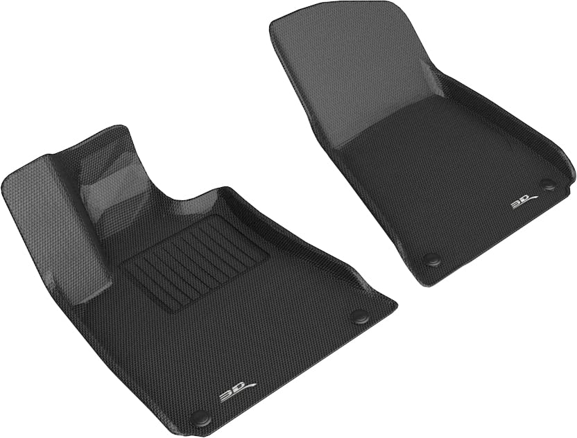 KAGU 3D MAXpider Custom Fit Floor Mat (BLACK) Compatible with MASERATI GHIBLI 2013-2018 - Front Row