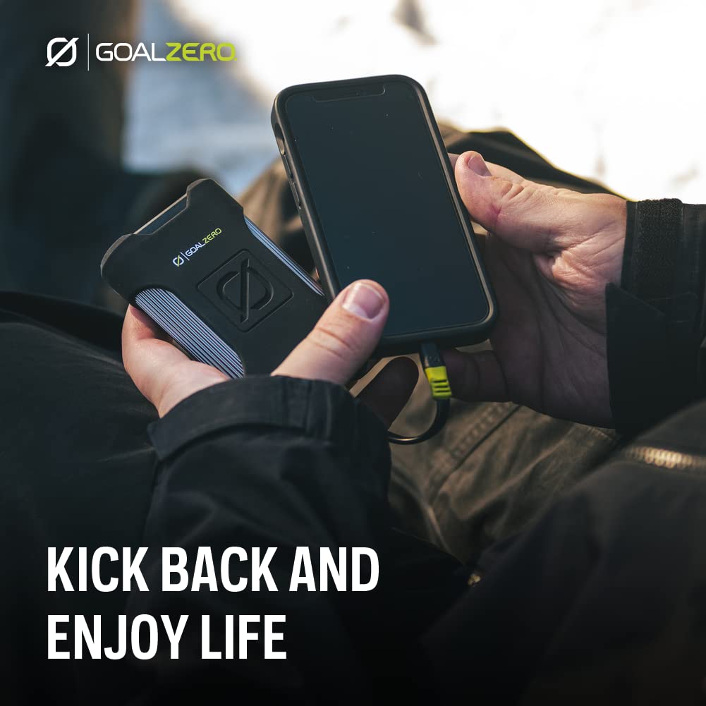 Goal Zero 35 Venture Portable Charger Power Bank 9600mAH 18W USB-C Power Delivery Port 2 USB Outputs IP67 Rating 50 Lumens Flashlight