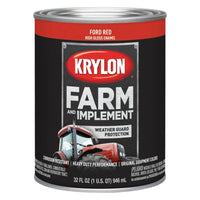 Krylon® Farm & Implement 2029 Brush, High Gloss, Ford Red, 1 Quart Architectural Paints