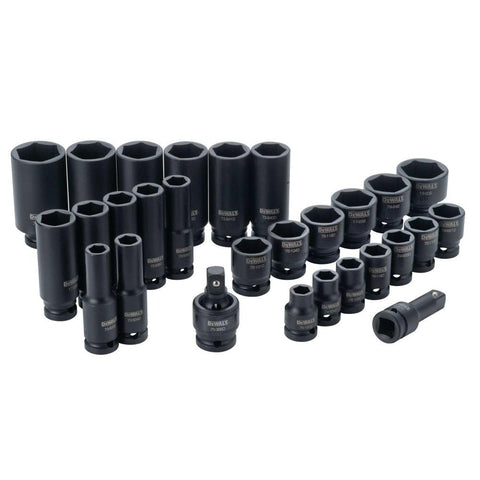 DEWALT Combination Socket Set, SAE, Impact Set, 1/2-Inch Drive, 28-Piece (DWMT19244)