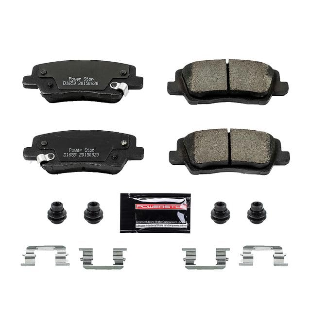 Power Stop Z23-1659 Z23 Evolution Sport Rear Carbon Fiber Infused Ceramic Brake Pads with Hardware For Cadillac ATS 2013-2019, Cadillac CTS 2014-2019 [Model Specific]
