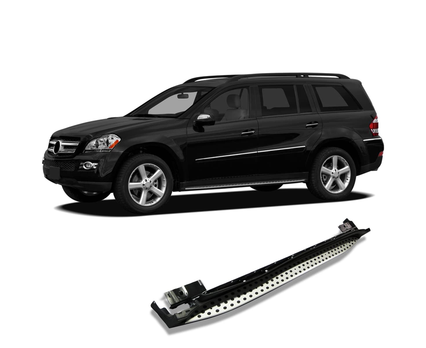 OEM Black Horse Replica Running Boards Aluminum Compatible with 2007-2009-Benz GL320|2007-2012-Benz GL450|2008-2012-Benz GL550|2010-2012-Benz GL350|2008-2012-Benz GL450-RMWGL