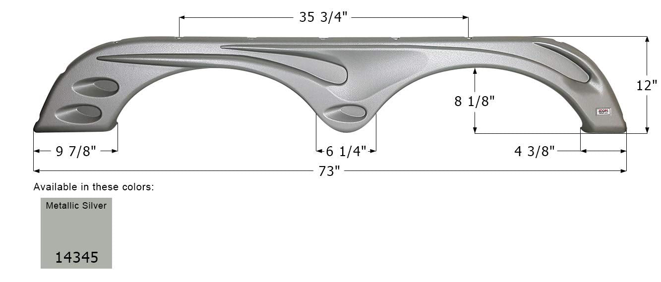 Fender Skirt ICON, Tandem, Forest River, FS4313, Metallic Silver, RH