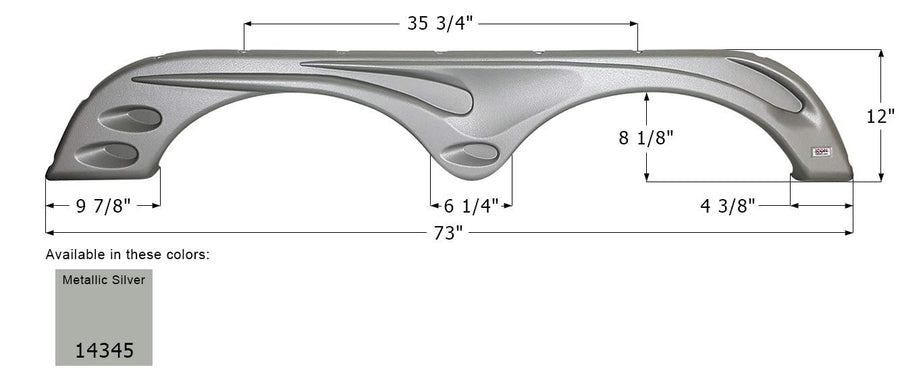 Fender Skirt ICON, Tandem, Forest River, FS4313, Metallic Silver, RH