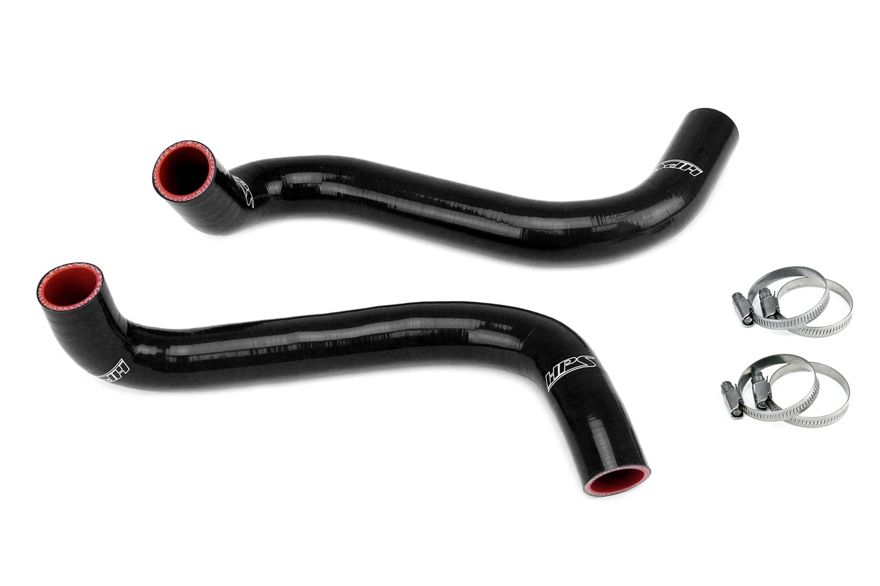 HPS Performance Silicone Black Radiator Hose Kit Compatible for 1984-1985 Mercedes-Benz 300D 3.0L Diese, 57-2011-BLK