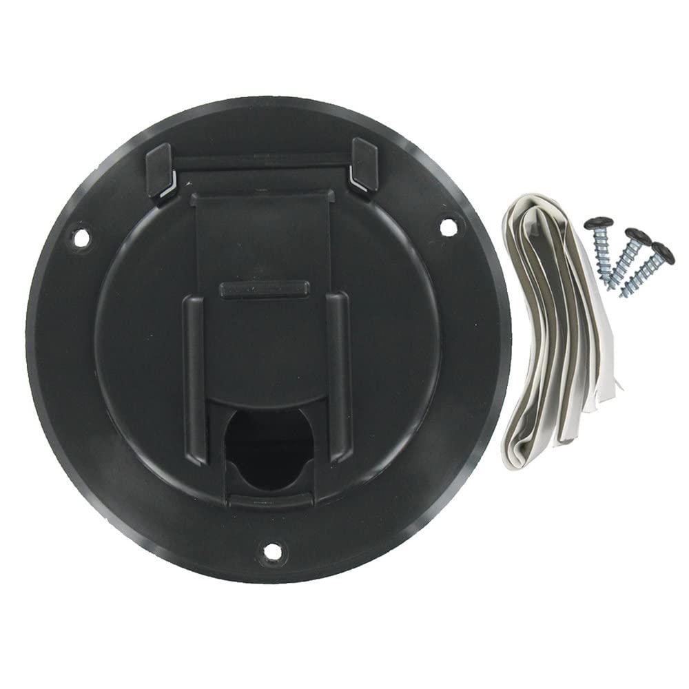 Small Round Valterra A10-2140BKVP Cord Hatch - Black