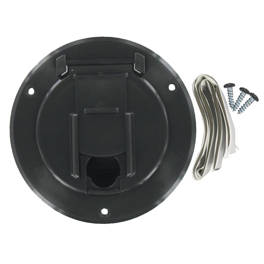 Small Round Valterra A10-2140BKVP Cord Hatch - Black