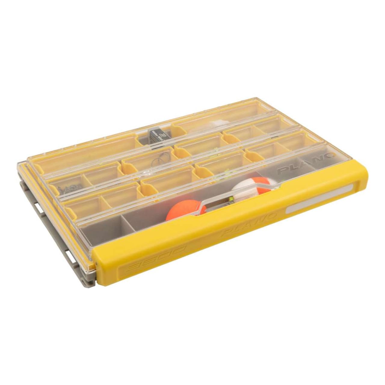 Plano 3600 EDGE Premium Tackle Utility Box, Gray and Yellow with Clear Lid, Rust-Resistant and Waterproof, Customizable Tackle Protection Organization