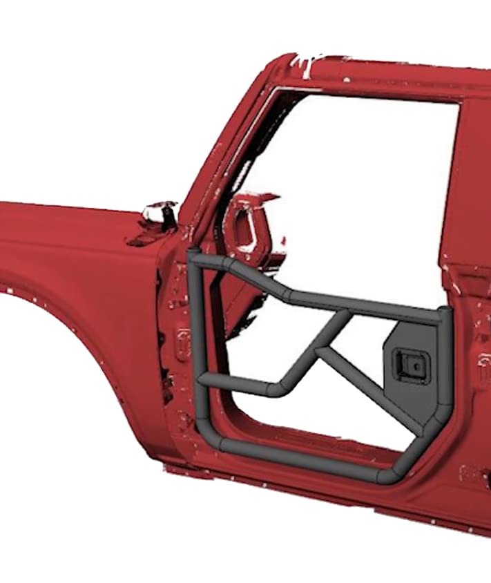 Tubular Black Horse Front Doors Tubular Metal Compatible with 2021-2024 Ford Bronco-TFDFB21
