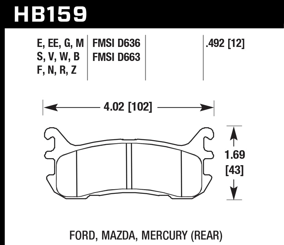 Hawk Performance HPS 5.0 HB159B.492 Street Brake Pads