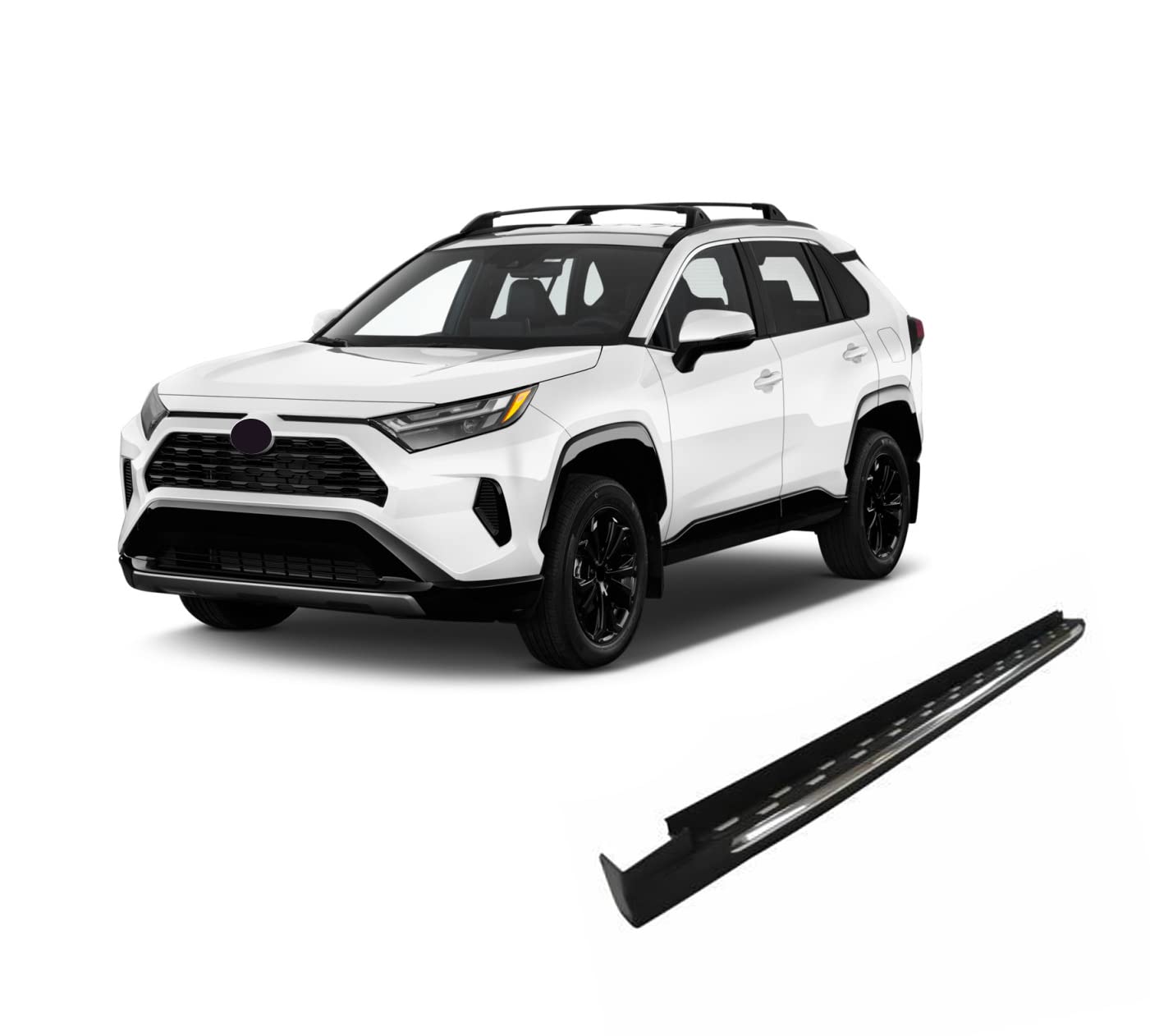 OEM Replica Black Horse Running Boards Aluminum Compatible with 2019-2024 Toyota Rav4|2021-2024 Toyota Venza-RTORA-19