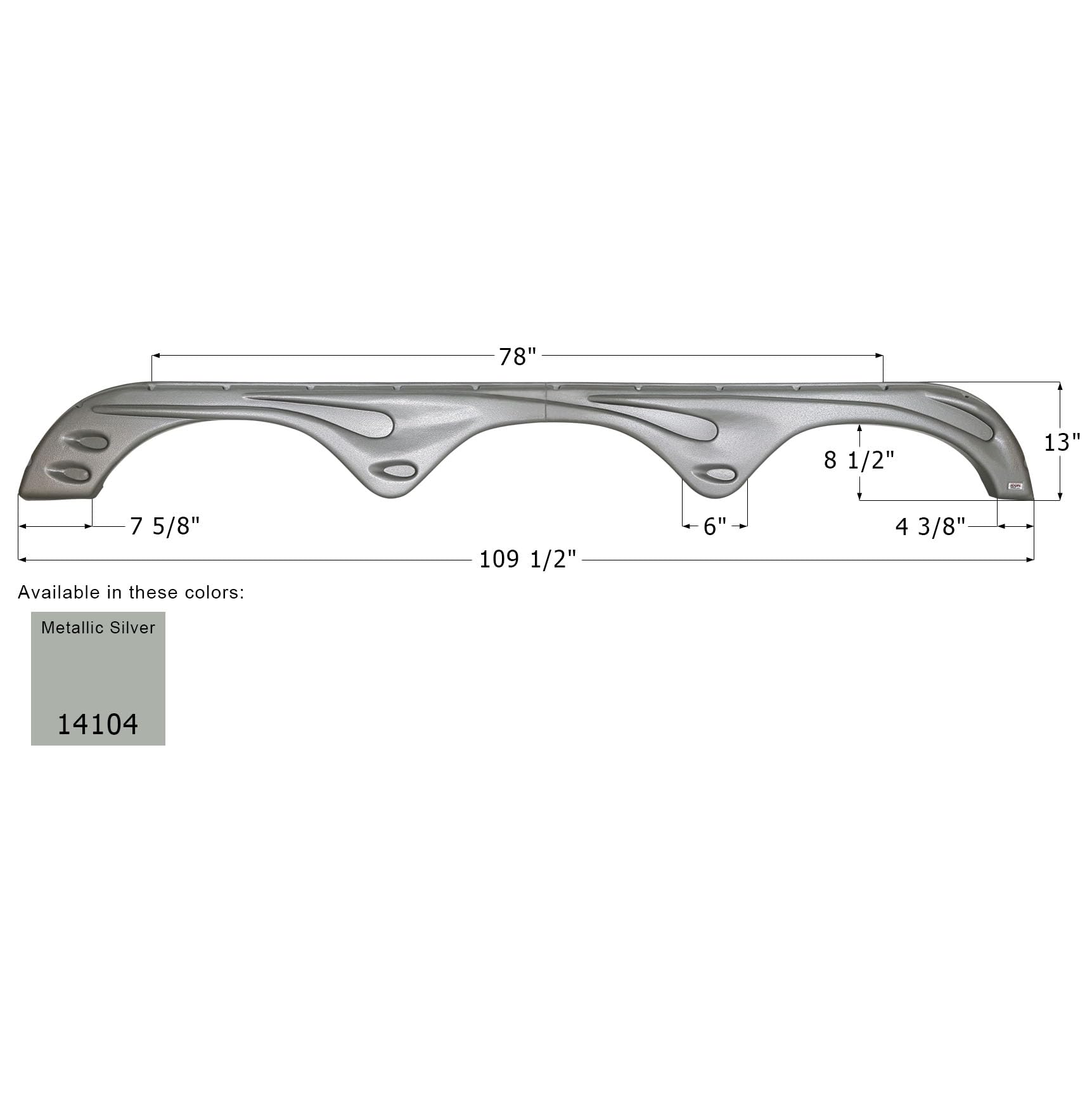 Fender Skirt ICON, Triple, Forest River, FS4103, Metallic Silver, RH