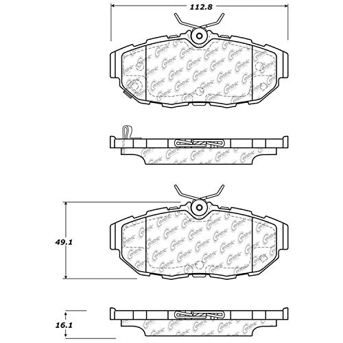Rear StopTech 308.14650 Brake Pads with Shims and Hardware Street