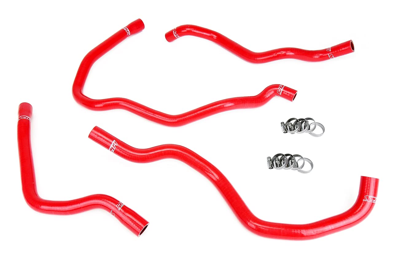 3-ply HPS Red Reinforced Silicone Heater Coolant Hose Kit 57-1937-RED