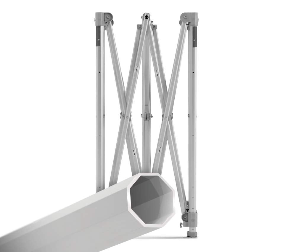 E-Z UP Instant Shelter Endeavor Canopy, 10' x 10', Octagonal-Legged Aluminum Frame, Professional Grade Gray Top, 100 Sq' of Shade