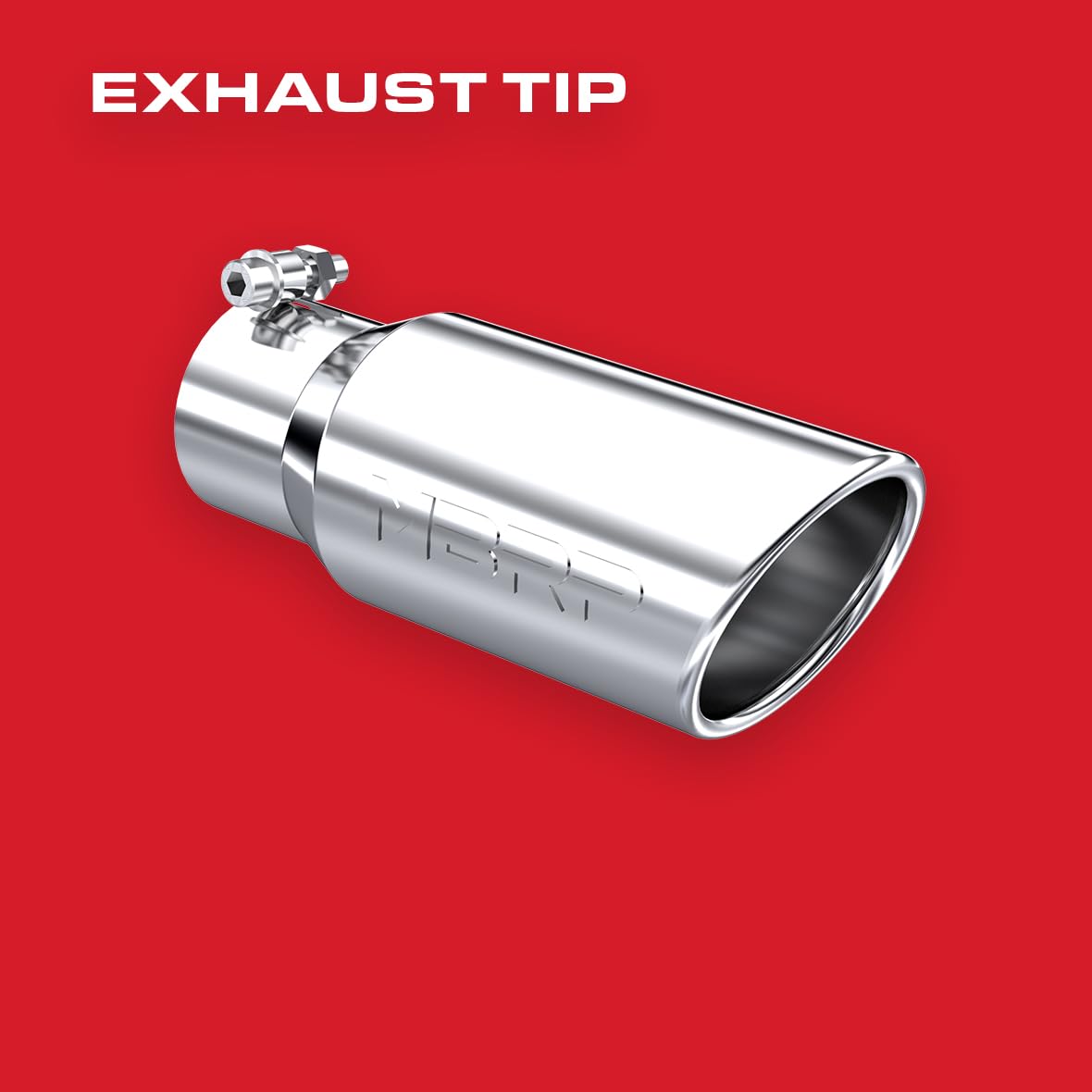 T304 MBRP Angled Rolled End Tip, 4" O.D., 3" Inlet, 10" Length
