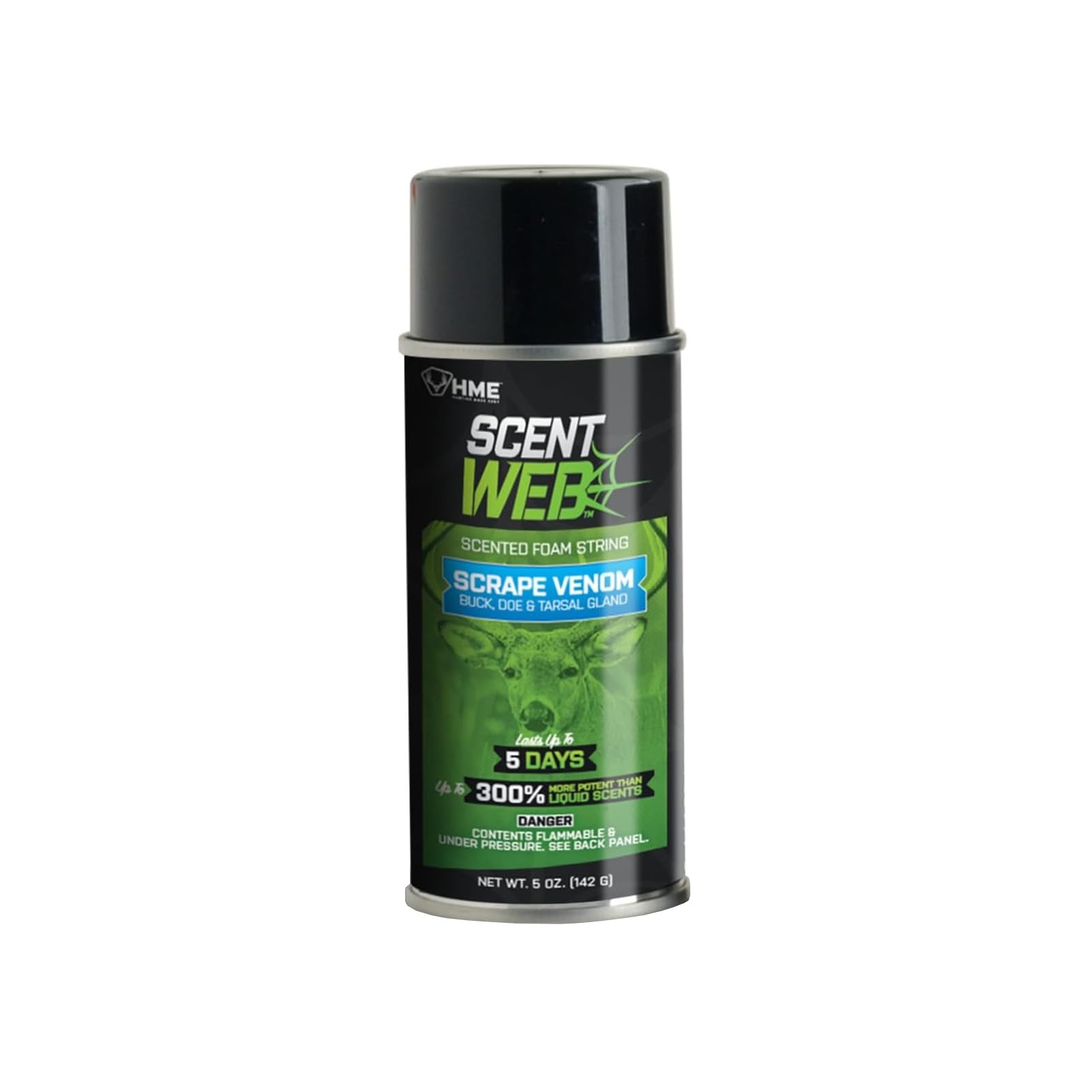 5oz HME Scrape Venom Scent Web | Long-Lasting Effective Powerful Pre/Post Rut Scented String Foam Attractant for Hunting, Archery & Wildlife Observation