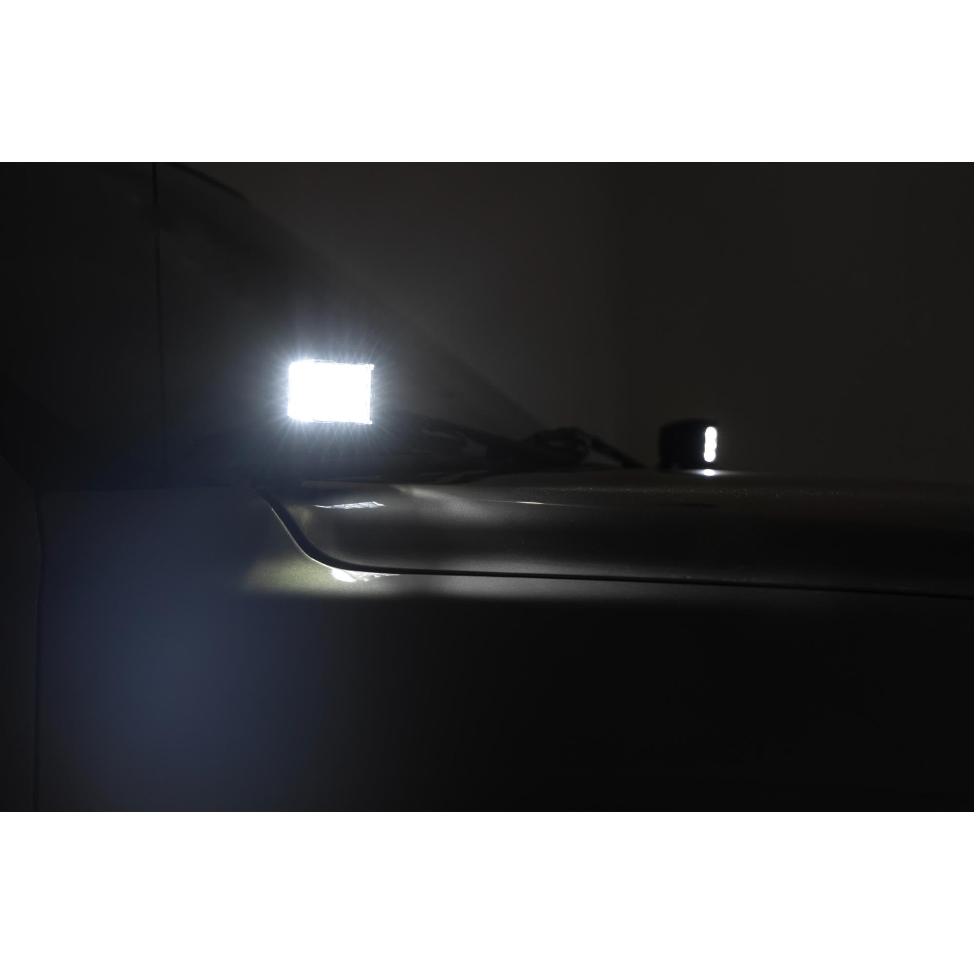 Rough Country Ditch Light Kit LED for Chevy Silverado 1500 (1999–2006) - Hood Mount, 80W Dual 2" Spectrum Series Lights, 9600 Lumens, Wide Flood Beam