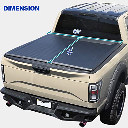 Soft Roll Up Vinyl Tonneau Cover Spec-D Tuning Compatible with 2007-2019 Toyota Tundra CrewMax 5'6" Short Bed