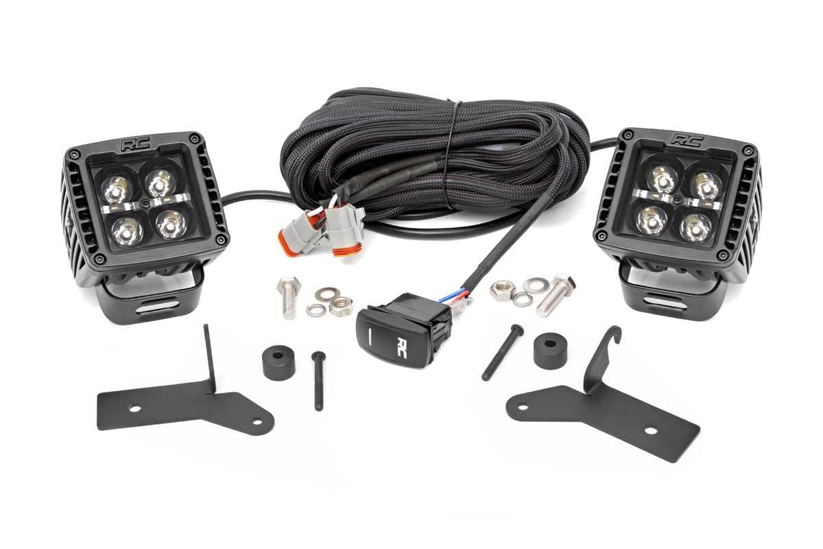2" Rough Country DRL LED Lower Windshield Kit for 18-23 Jeep JL/JT - 70052DRL