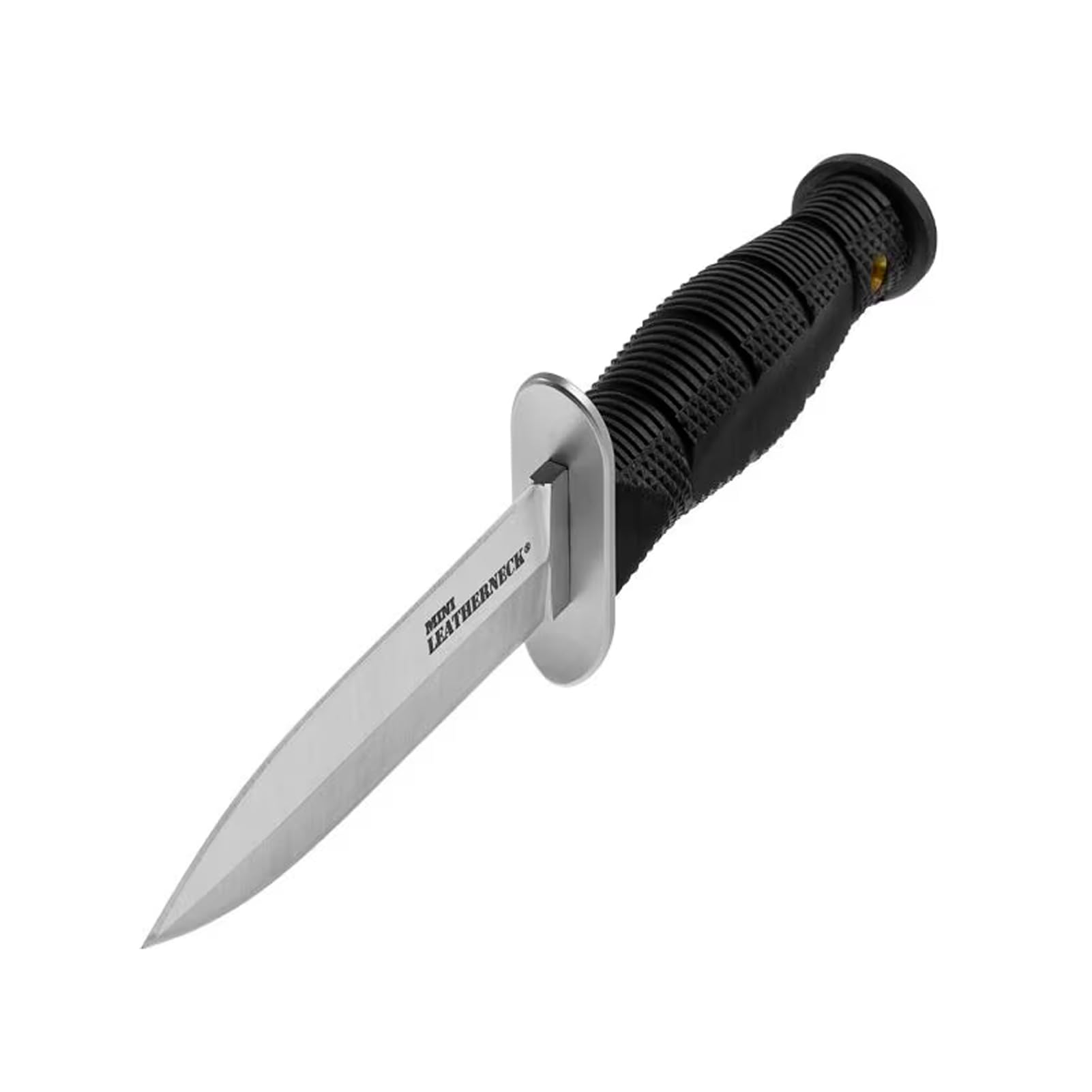 Mini Leatherneck Cold Steel Double Edge Spear Point Compact Lightweight 3.5" 8CR13MOV Steel Fixed Blade Outdoor Hunting Utility Knife, 3.25" Textured Ergonomic Kray-Ex Handle, Secure-Ex Sheath