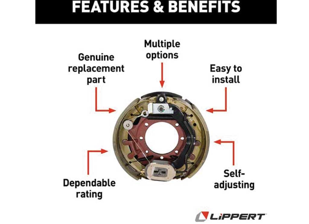12.25" X 3.38" Rh Electric Brake Assembly, Lippert Components 181936; 7-Bolt 10000# Axle