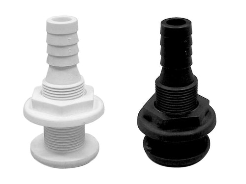 Moeller 053050-10 Marine Thru-Hull Connector with Broad Flange, 3/4" Hose, Plastic