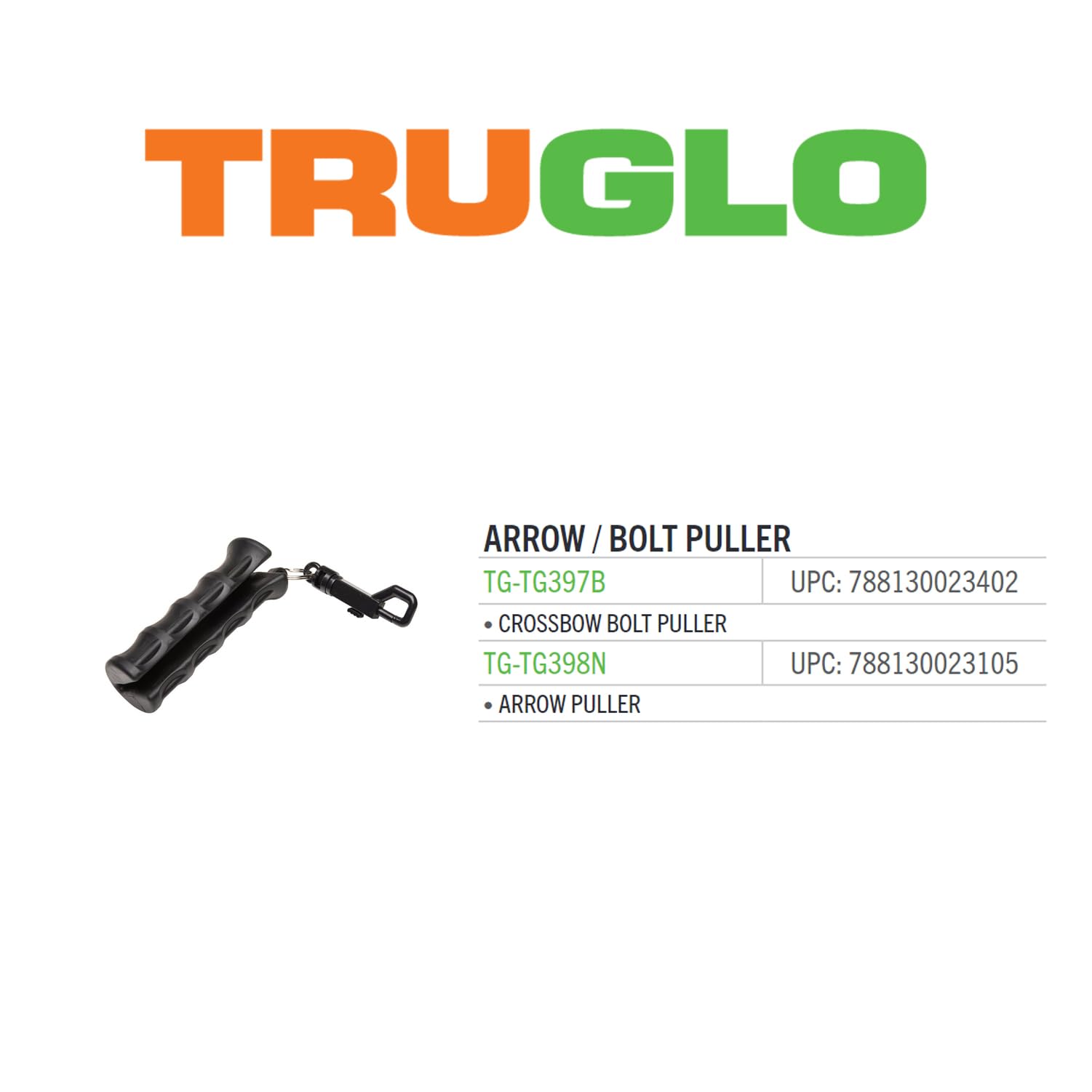 Durable TRUGLO Solid Rubber Easy-To-Use Bow Arrow Puller with Quick-Release Hanger Clip | Compatible With All Arrow Types