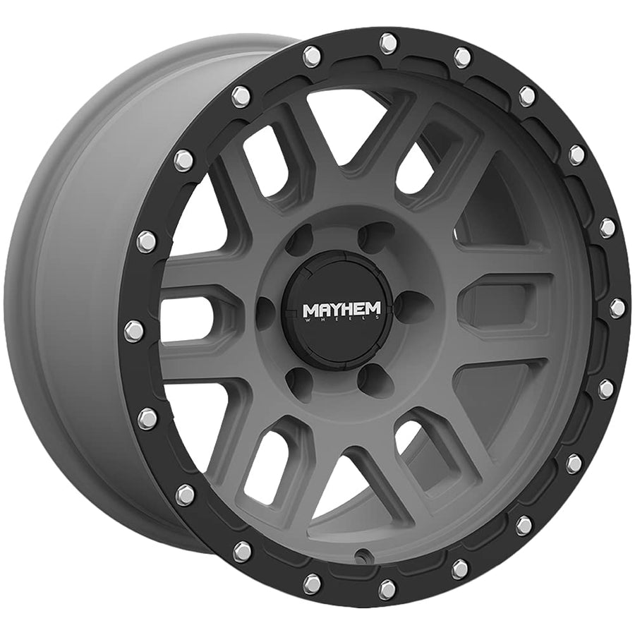 WHEEL GROUP Mayhem 8304 Delta 8304 Matte Gunmetal W/Matte Black Lip 17X9 5-127 -12mm 78.1mm
