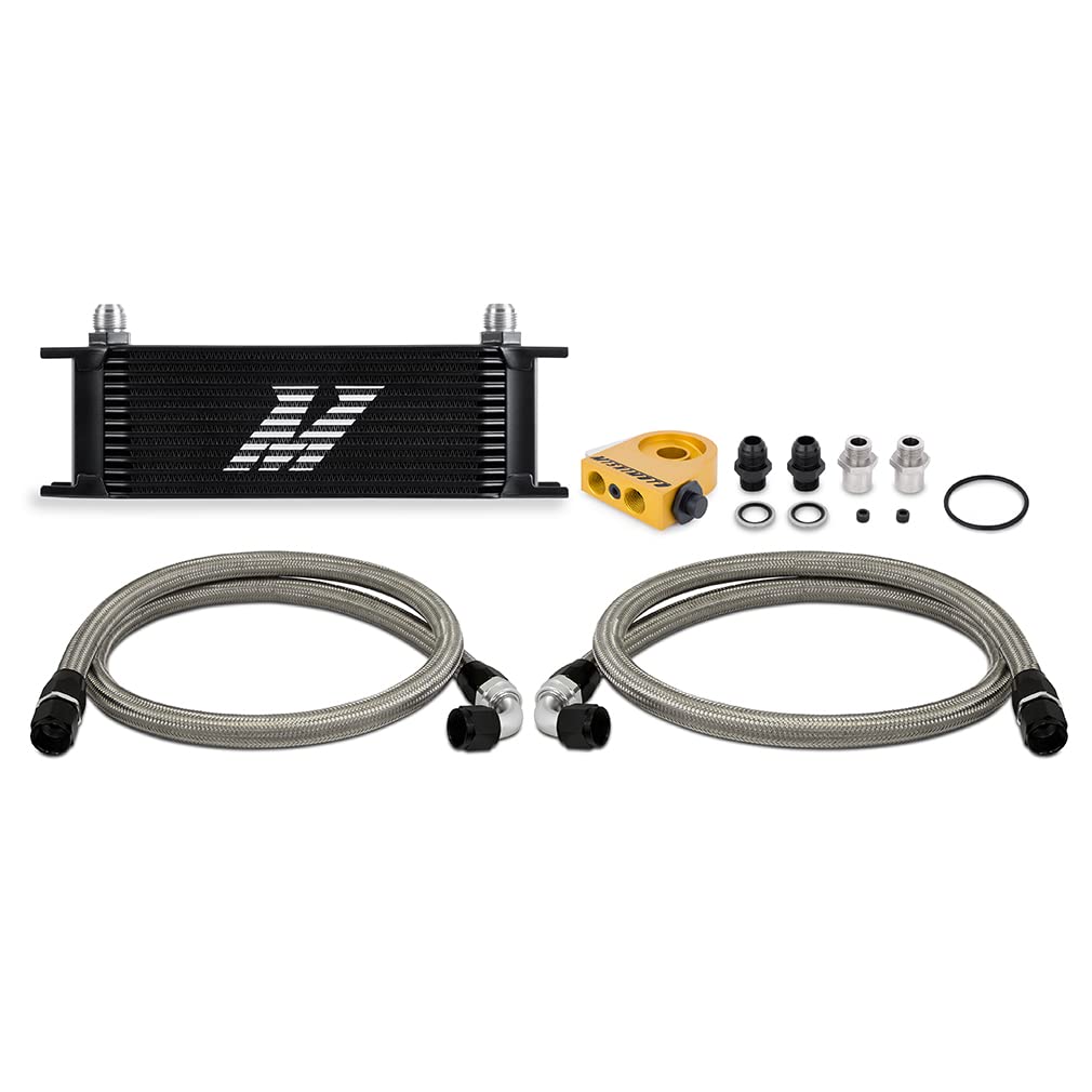 Universal Mishimoto Thermostatic Oil Cooler Kit, 13-Row, Black