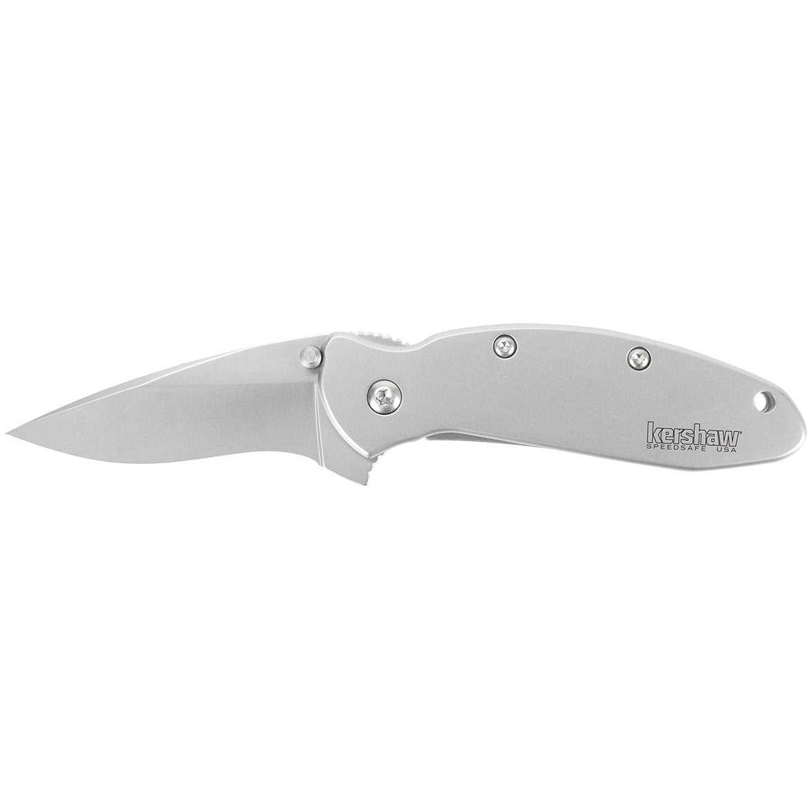 Kershaw Pocket Knife Scallion (1620FL); 2.4 420HC Stainless Steel Blade and 410 Steel Handle, Featuring SpeedSafe Assisted Opening, Flipper, Lanyard Hole, Secure Frame Lock and Tip Lock; 2.9 OZ.,Small