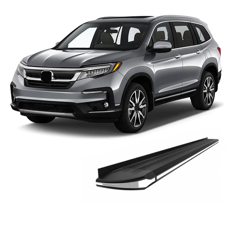 Black Aluminum Black Horse Exceed Running Boards Compatible with 16-25 Pilot / 19-25 Passport / 17-25 Ridgeline