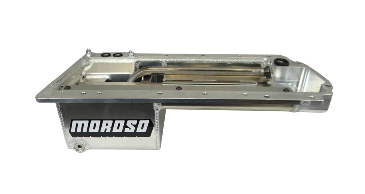 Moroso Rear Sump Engine Oil Pan, 5 qt, 5.875 in Deep, Aluminum, Natural, GM LT-Series, Each