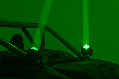 UTV Rough Country Laser Whip Light Kit (Pair) - 20W RGBW LED with Remote, 2400 Lumens, IP67 Waterproof, Stainless Mounts - Fits Polaris RZR, Can-Am, Honda Talon, Yamaha