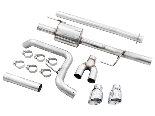AWE Dual Side Exit 0FG Exhaust for '21+ Ford F-150 - 4.5" Chrome Silver Tips (3015-22067)
