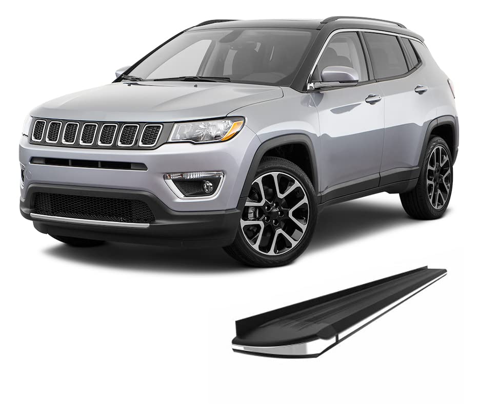 Black Aluminum Black Horse Exceed Running Boards Compatible with 2011-2019 Jeep Compass&2007-2016 Jeep Patriot