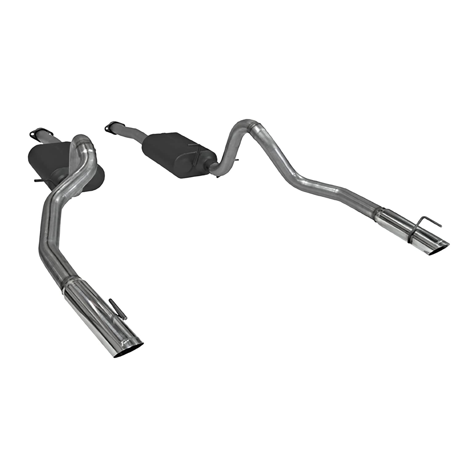 American Thunder Flowmaster 817312 Cat-Back Exhaust Kit 2.5 Inch Stainless Steel with 3 Inch Polished Stainless Tips Compatible with 1999-2004 Ford Mustang GT, MACH 1 and Bullitt with 4.6L SOHC engine