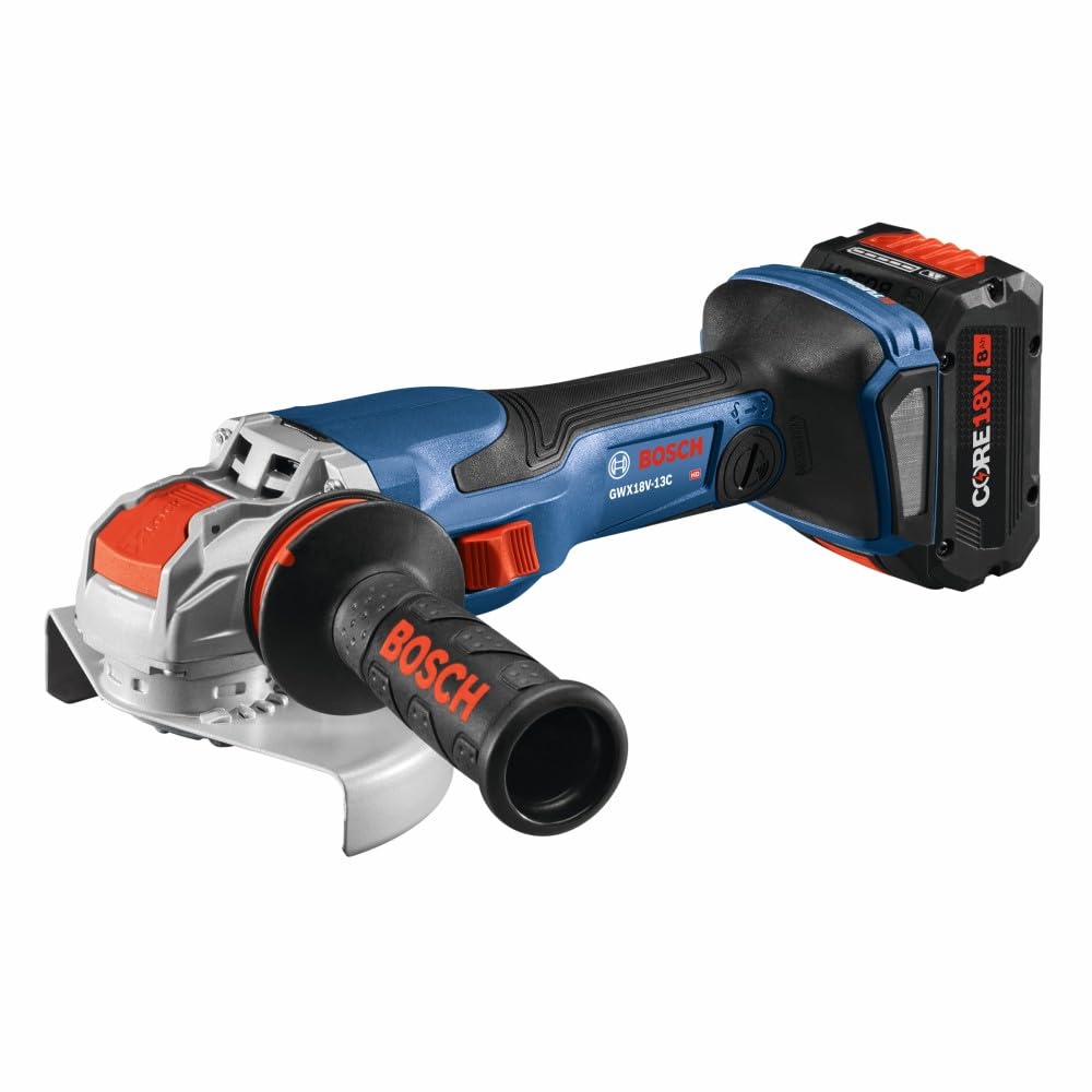 Bosch 18V GWX18V-13CB14 X-LOCK Connected-Ready 5 – 6 In. Angle Grinder Kit with (1) CORE18V® 8 Ah High Power Battery